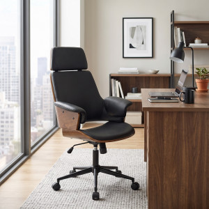 CRAFTLINE modern forgószék – dió / fekete HALMAR