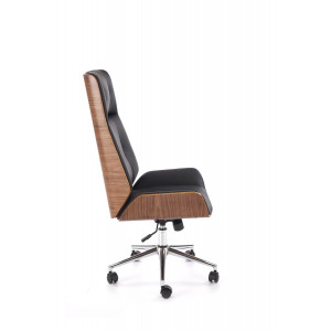 SHELLWOOD modern forgószék – dió / fekete