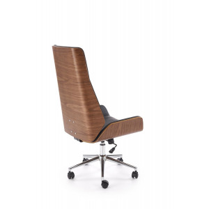 SHELLWOOD modern forgószék – dió / fekete