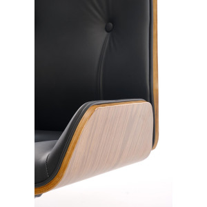 SHELLWOOD modern forgószék – dió / fekete