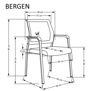 STACK modern tárgyalószék – fekete