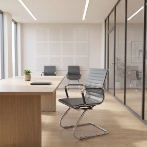CONTOUR modern tárgyalószék – fekete / króm HALMAR
