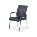 STRIPE modern tárgyalószék – fekete / króm