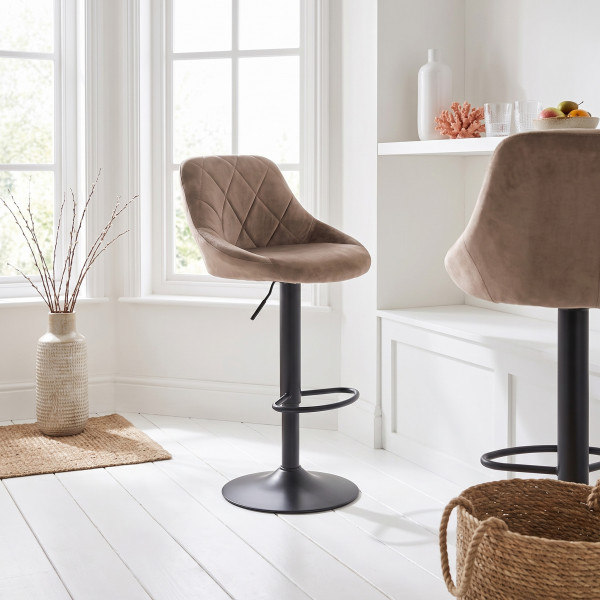 VELVET modern bárszék – bézs / fekete