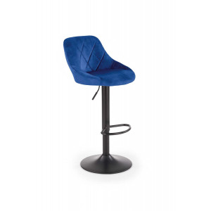 VELVET modern bárszék – sötétkék / fekete