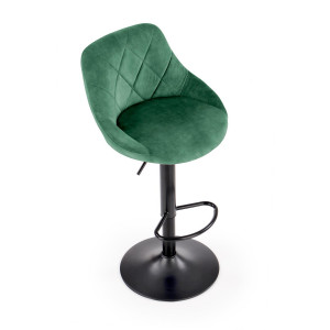VELVET modern bárszék – sötétzöld / fekete