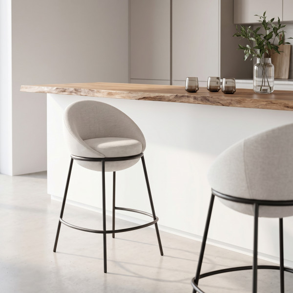 SHELL modern bárszék – bézs / fekete