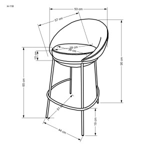 SHELL modern bárszék – bézs / fekete