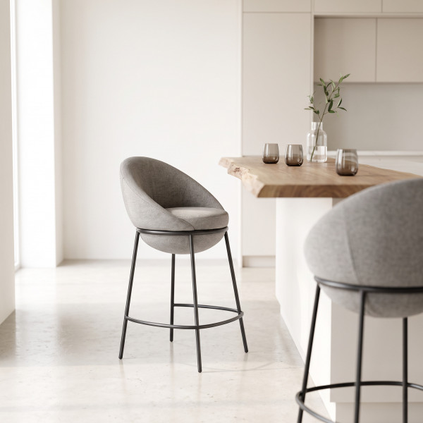 SHELL modern bárszék – szürke / fekete