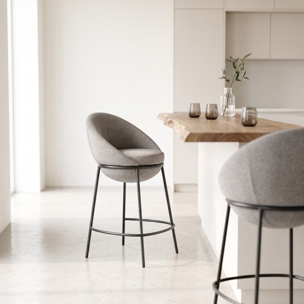 SHELL modern bárszék – szürke / fekete