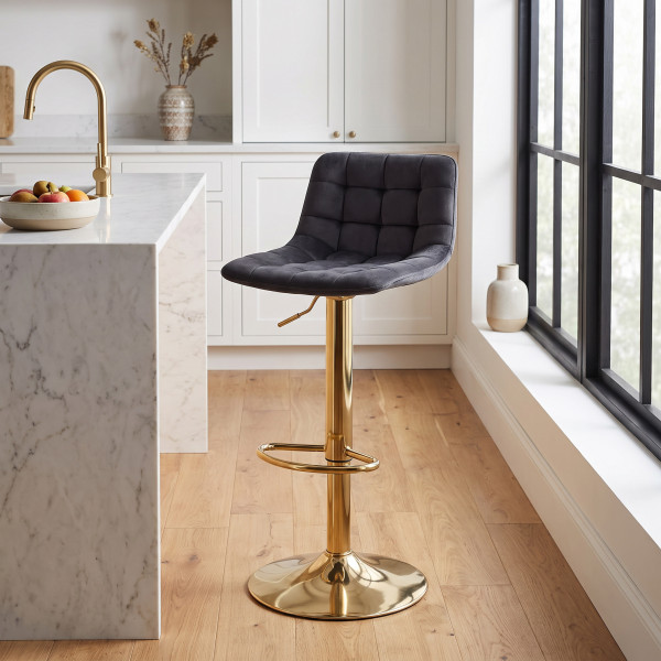 LUXE modern bárszék – fekete / arany