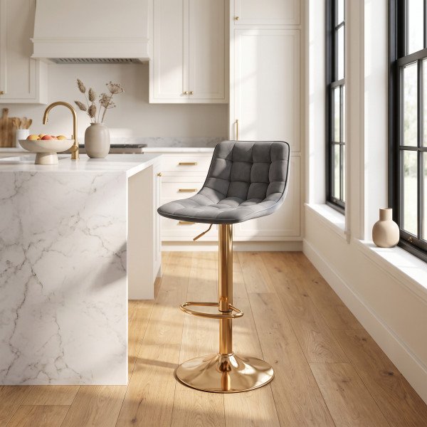 LUXE modern bárszék – szürke / arany