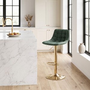 LUXE modern bárszék – sötétzöld / arany HALMAR