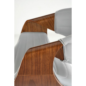WAVE modern bárszék – szürke / dió