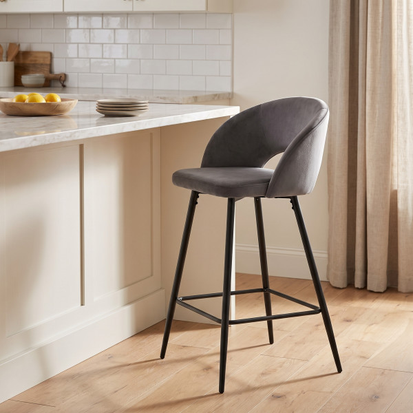 BREEZE modern bárszék – szürke / fekete