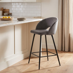 BREEZE modern bárszék – szürke / fekete HALMAR