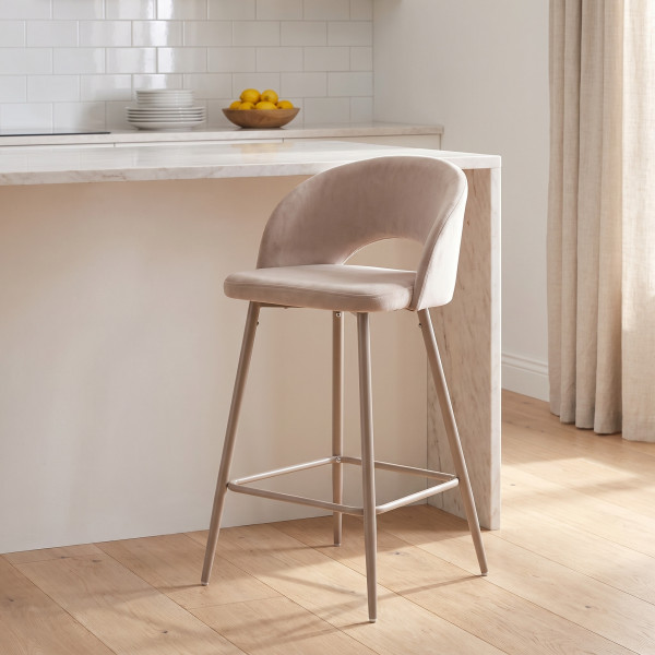 BREEZE modern bárszék – világos bézs / kasmír