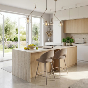 BREEZE modern bárszék – világos bézs / kasmír