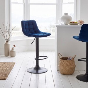 VIBE modern bárszék – sötétkék / fekete HALMAR