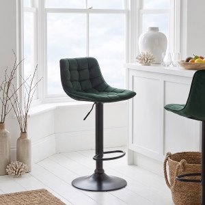VIBE modern bárszék – sötétzöld / fekete HALMAR