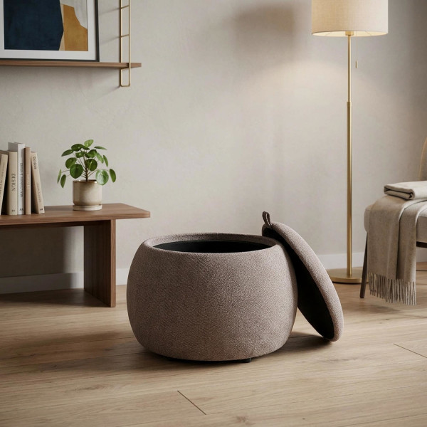 POPPY modern tárolós puff – szürke