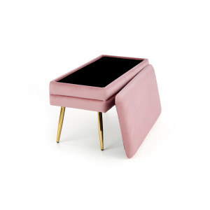 GLAM modern tárolós pad – rózsaszín / arany