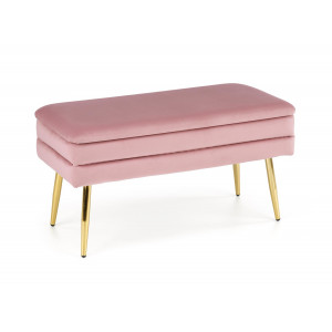 GLAM modern tárolós pad – rózsaszín / arany