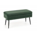 GLAM modern tárolós pad – sötétzöld / fekete