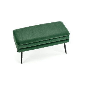 GLAM modern tárolós pad – sötétzöld / fekete