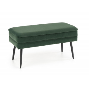 GLAM modern tárolós pad – sötétzöld / fekete