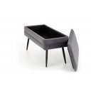 GLAM modern tárolós pad – szürke / fekete