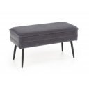 GLAM modern tárolós pad – szürke / fekete