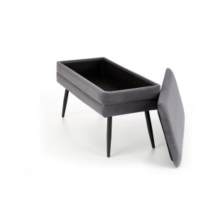 GLAM modern tárolós pad – szürke / fekete
