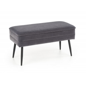 GLAM modern tárolós pad – szürke / fekete