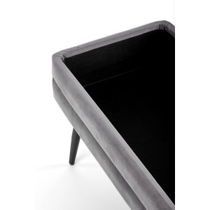 GLAM modern tárolós pad – szürke / fekete