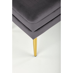GLAM modern tárolós pad – szürke / arany