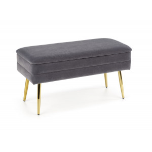 GLAM modern tárolós pad – szürke / arany