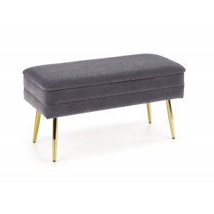 GLAM modern tárolós pad – szürke / arany HALMAR