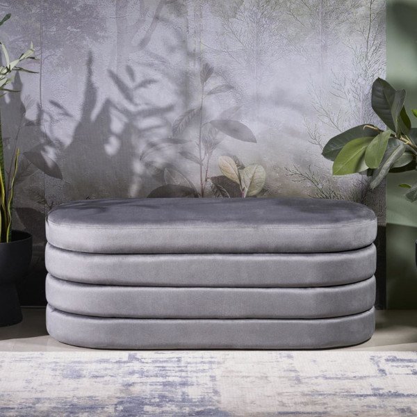 COVE modern tárolós pad – szürke