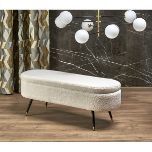 LOOP modern tárolós pad – krém / fekete