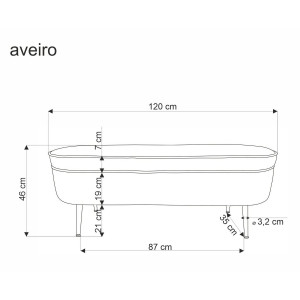 LOOP modern tárolós pad – krém / fekete