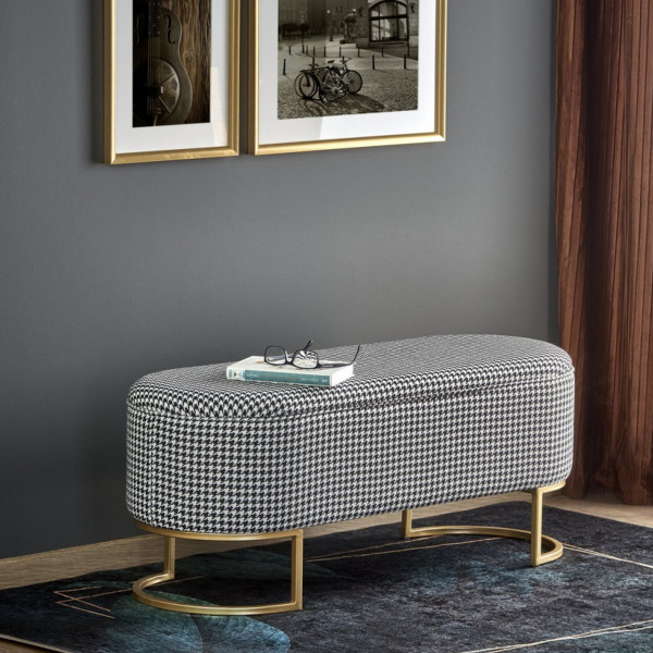 MONO modern tárolós pad – fekete / fehér / arany