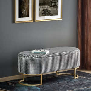 MONO modern tárolós pad – fekete / fehér / arany HALMAR