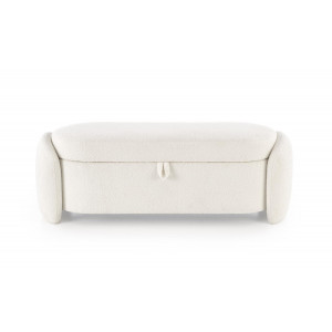 CLOUD modern tárolós bouclé pad – krém