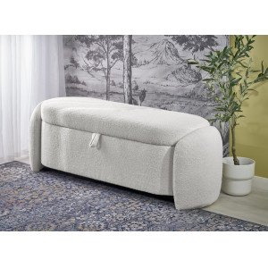 CLOUD modern tárolós bouclé pad – krém