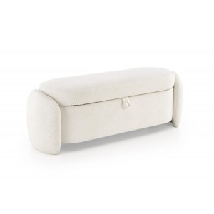 CLOUD modern tárolós bouclé pad – krém