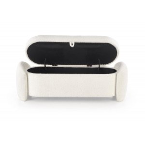 CLOUD modern tárolós bouclé pad – krém HALMAR