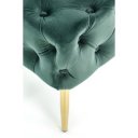 BUTTON modern bársony pad – sötétzöld / arany
