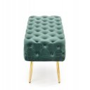 BUTTON modern bársony pad – sötétzöld / arany