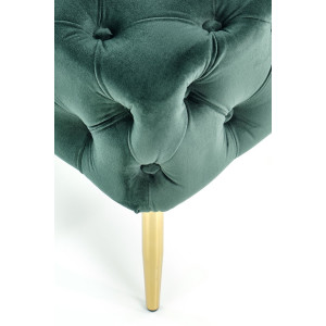BUTTON modern bársony pad – sötétzöld / arany
